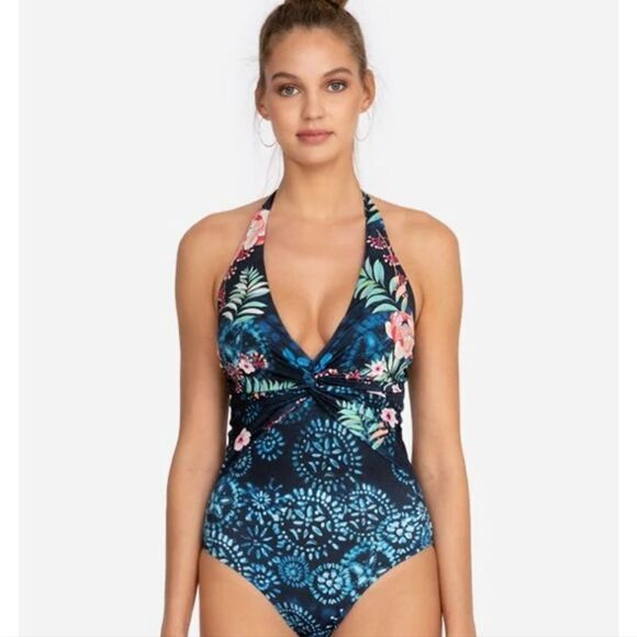 Johnny Was Annia Twist Floral One-Piece Swimsuit Size XS - Picture 6 of 16